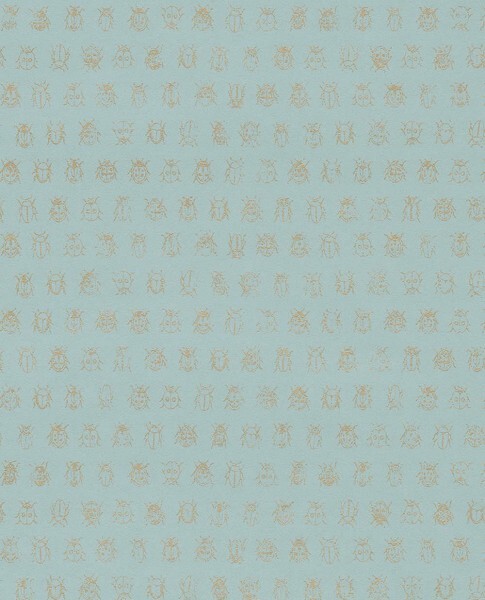 Eijffinger PIP Studio 55-375031, non-woven wallpaper türkis blue gold ladybird