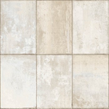 Cream and gray vinyl wallpaper industrial look Materika Rasch Textil 229941