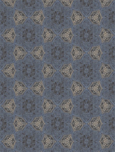 Retro pattern mural blue Wallpower Favorites Eijffinger 309054