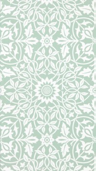 Graphic Floral Motif Wallpaper White MSIM217077