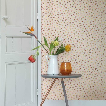 Creame wallpaper strawberries and pears Petite Fleur 5 Rasch Textil 288246