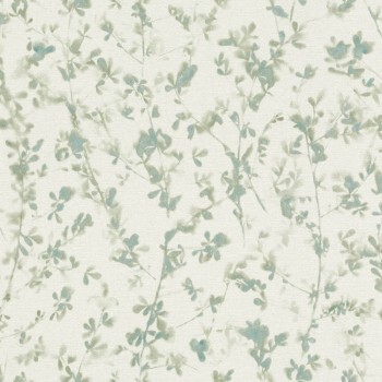non-woven wallpaper fine twigs and leaves sage green 291291
