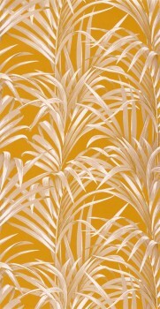 Yellow and beige wallpaper leaf tendrils Casadeco - 1930 Texdecor MNCT28922318