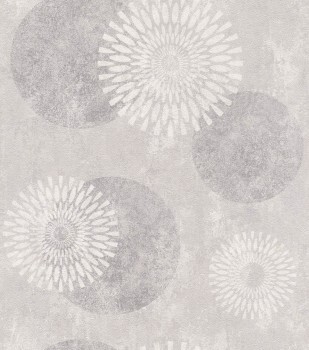 grafische Blumen grau Vliestapete Rasch Tapetenwechsel 2 651706