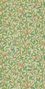 Wallpaper leaves, birds and pomegranates cream DCMW216841