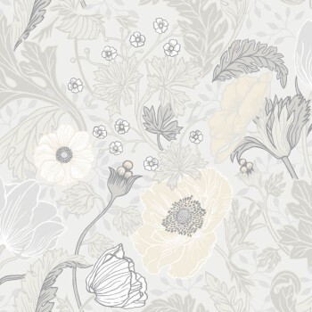 non-woven wallpaper flowers beige 034032