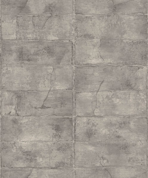 Ziegelsteinmuster grau Vliestapete Concrete Rasch 520156