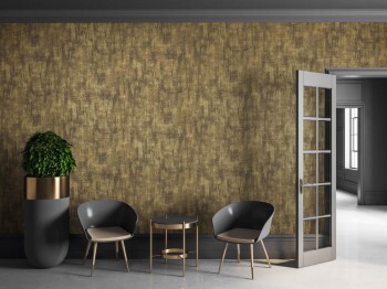 Brown and gold non-woven wallpaper shiny foam structure Universe Hohenberger 64625-HTM