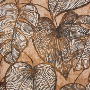 Trendy leaf pattern bronze non-woven wallpaper Julie Feels Home Hohenberger 26936-HTM