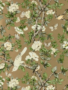 Blüten und Äste gold Vliestapete Sanderson - One Sixty DOSW217036