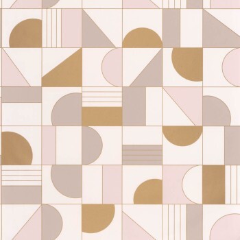 White non-woven wallpaper geometric pattern Caselio - Labyrinth Texdecor LBY102101022