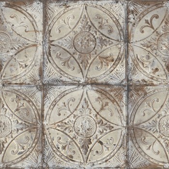 Tile look wallpaper cream and brown grunge Essener G45373