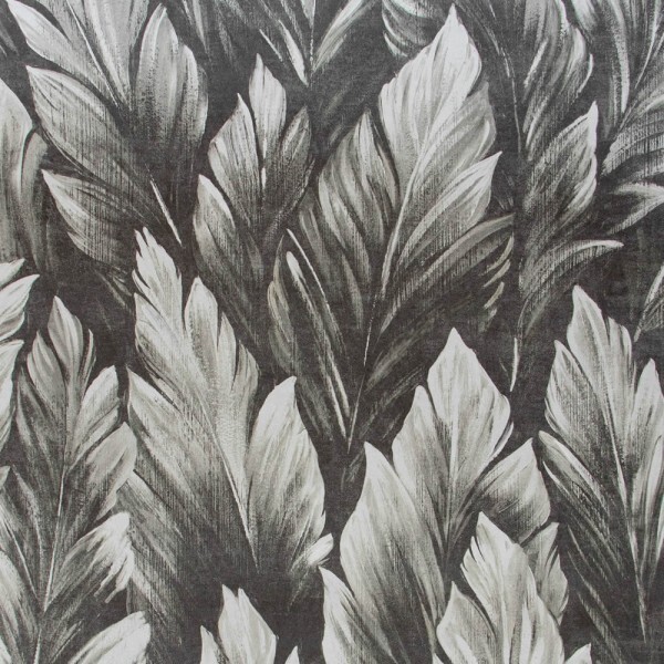Dark gray non-woven wallpaper leaves and plants Tropical Hohenberger 26710