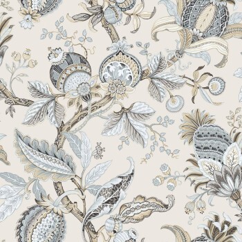 Tendrils and leaves cream non-woven wallpaper Blooming Garden Rasch Textil 084039