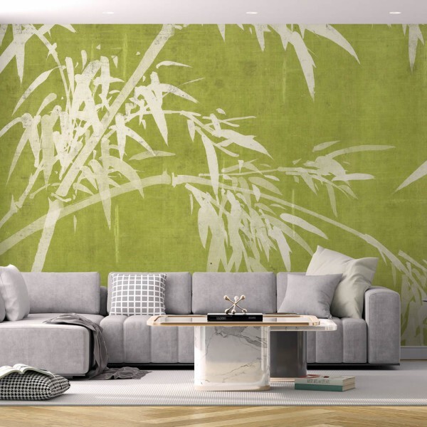 Healthy living green wallpaper mural with bamboo lime green 18056-HTM GMM Hohenberger
