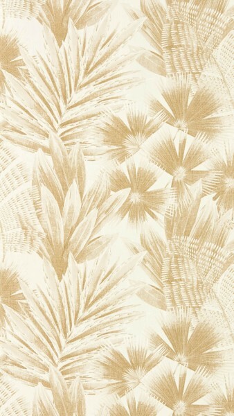 fanned palm leaves beige vinyl wallpaper Sanderson Harlequin - Color 1 HTEW112774