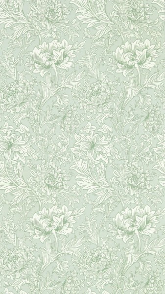 Tapete Chrysanthemen Muster grün MSIM217069