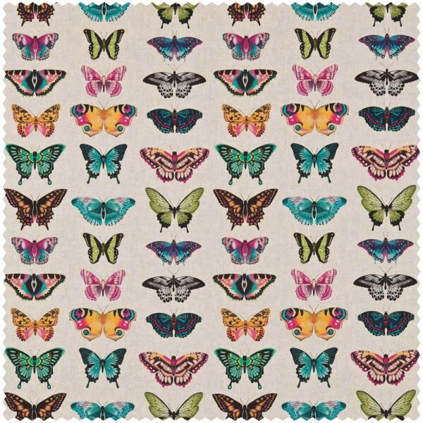 lined up butterflies cream furnishing fabric Sanderson Harlequin - Color 1 HAMA120344
