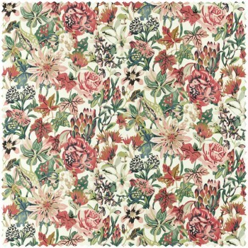 layered flowers and leaves cream furnishing fabric Sanderson Harlequin - Color 1 HTEF121016