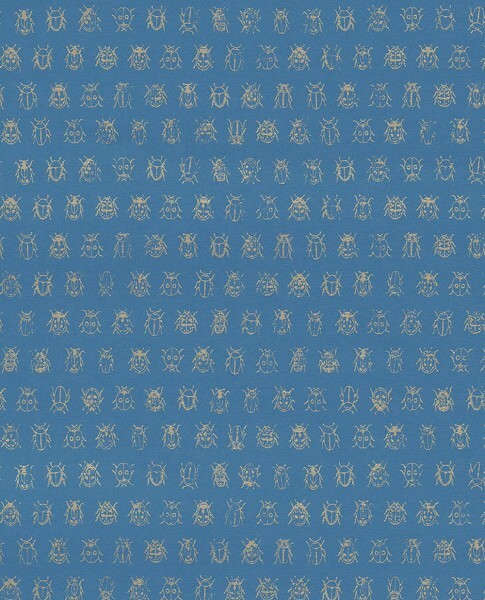 Eijffinger PIP Studio 55-375036, non-woven wallpaper Ladybirds gold blue