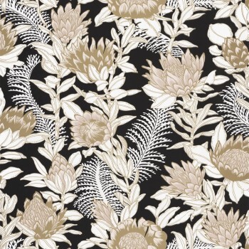 Pattern wallpaper black and beige Caselio - Dream Garden DGN102241092