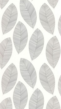 Large leaves white non-woven wallpaper Caselio - Moonlight 2 Texdecor MLGT104310927