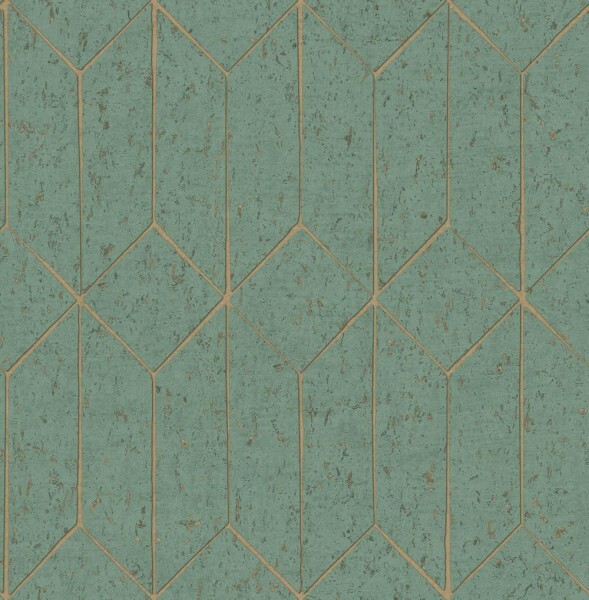 non-woven wallpaper tile look green 026704
