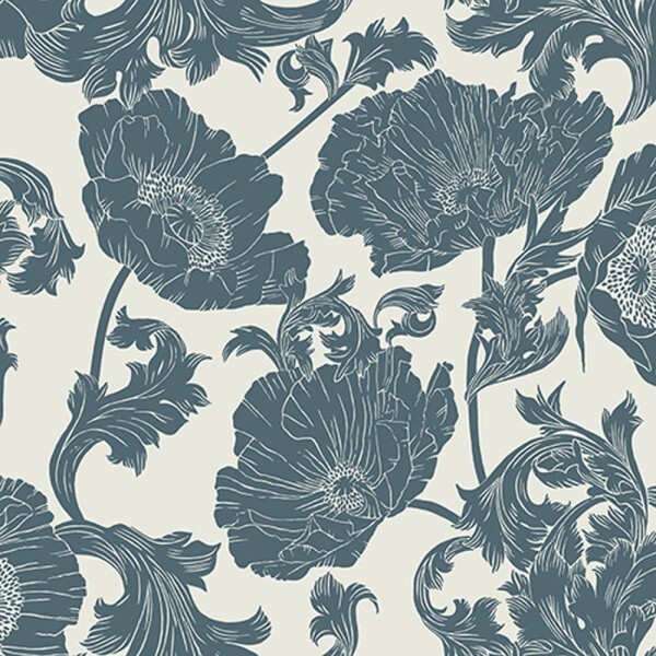 Blumenmustertapete blau Rasch Textil Ekbacka 014023