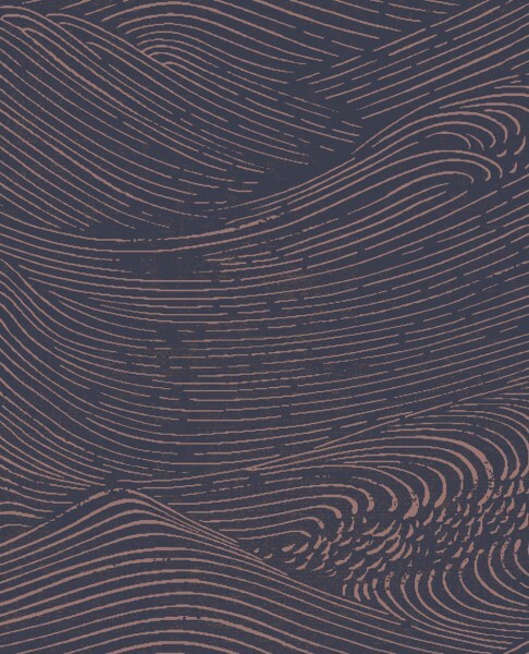 Eijffinger Enso 55-386533 dark blue non-woven wallpaper waves