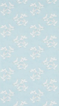 Vogelschwarm blau Vliestapete Sanderson - One Sixty DVIN214585