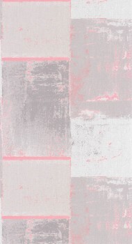 Artistic non-woven wallpaper gray pink neon Casadeco - Gallery GLRY86174318