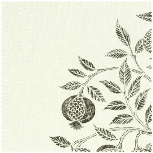 stylized pomegranates and branches cream furnishing fabric Sanderson Caspian DCEF226630