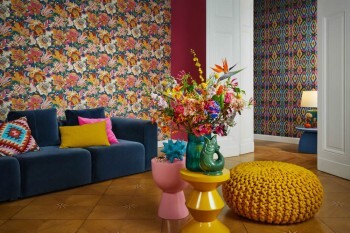 non-woven wallpaper flowers colorful 560459