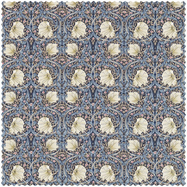 Decoration fabric tulips and curved leaves blue DCMF226712