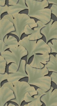 Shimmering ginkgo leaves wallpaper green Casadeco - Ginkgo Texdecor GINK86247318
