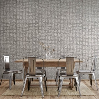 Taupe non-woven wallpaper foamed pattern in plaster look Urban Classics Hohenberger 64862-HTM