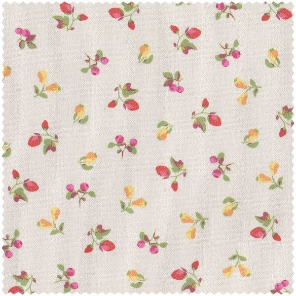cherries, strawberries, pears cream and colorful decoration fabric Petite Fleur 5 Rasch Textil 871677
