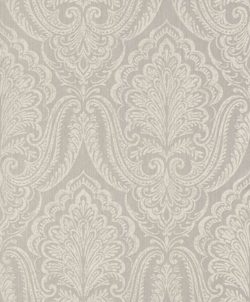 non-woven wallpaper curved leaves gray 88747