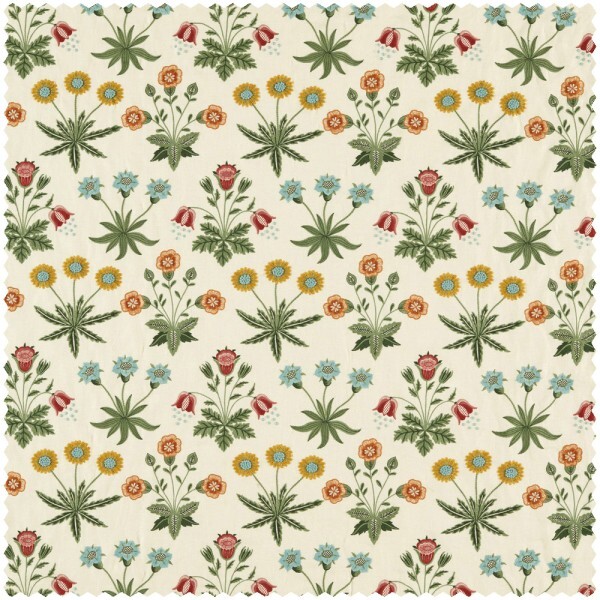 Decoration fabric flowers with leaves cream MEWF237310