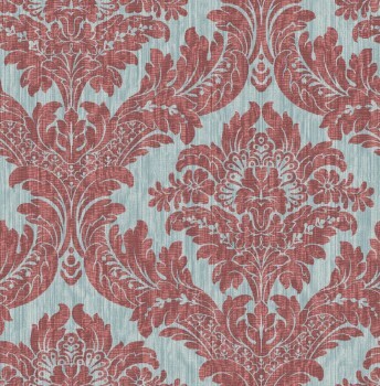 Red and gray wallpaper baroque look Charleston Rasch Textil 032601