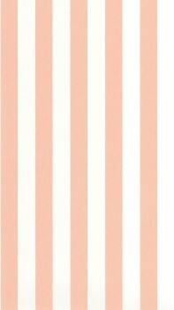 Striped Pattern Apricot and White Wallpaper Mediterranee Casadeco MEDI87434480