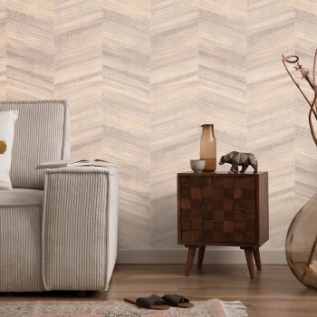 lines in herringbone pattern beige brown non-woven wallpaper Salt Hohenberger 81324-HTM