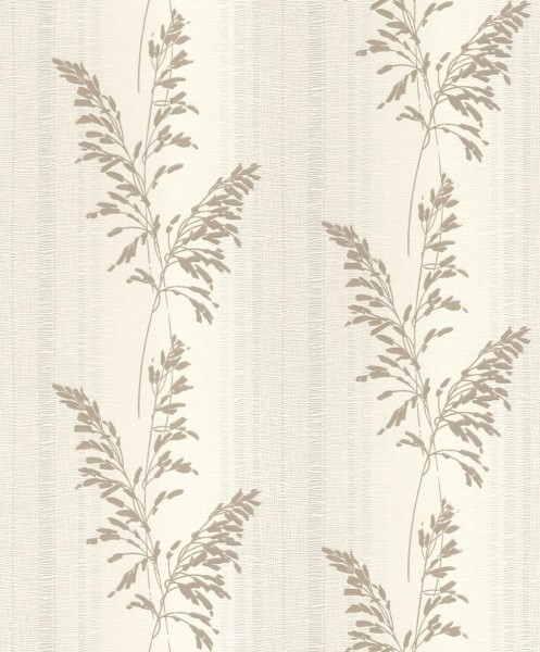 plants and fine stripes beige non-woven wallpaper Rasch wallpaper change 2 651027