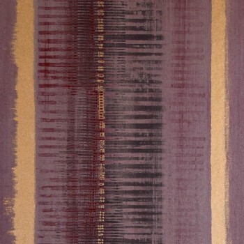 Dark red fleece geometric shapes and stripes with gold gloss effect Adonea Hohenberger 64294-HTM