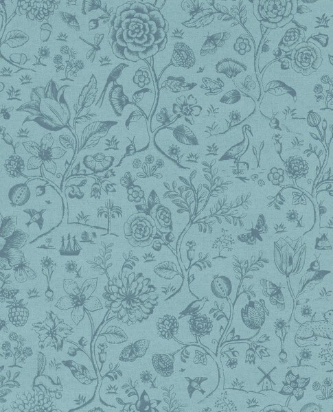 Eijffinger PIP Studio 55-375012, non-woven wallpaper blue flowers