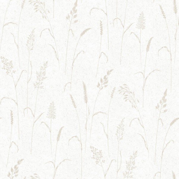 Meadow Grass White and Cream Wallpaper Kitchen Recipes Essener G12256