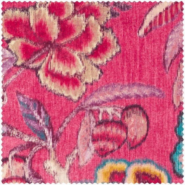 gorgeous floral pattern red furnishing fabric Sanderson Caspian DCEF226641