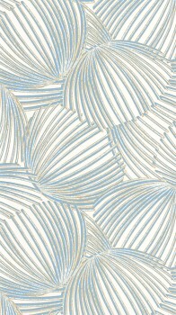 White and blue non-woven wallpaper dome pattern Mediterranee Casadeco MEDI87426281