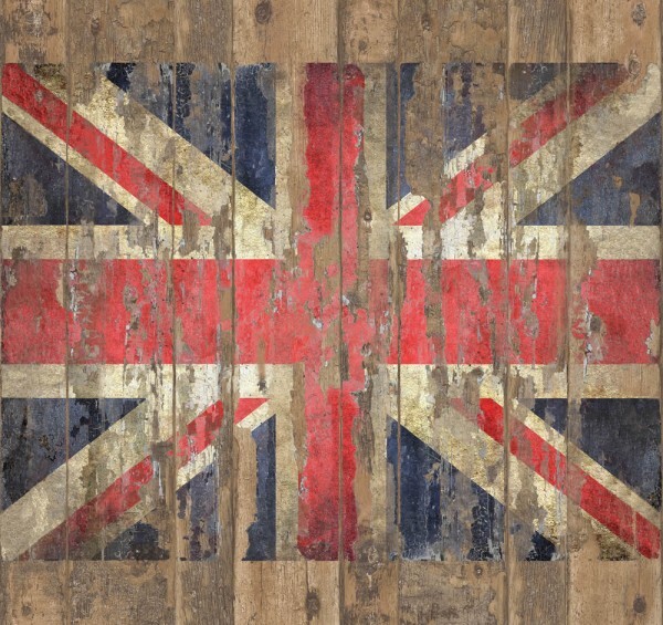 Britain flag Brown and Multi Colored Mural Grunge Essener G45284