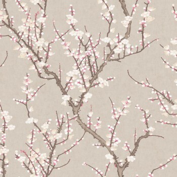 Vliestapete asiatische Kirschblüten Äste beige 1903-3 _L